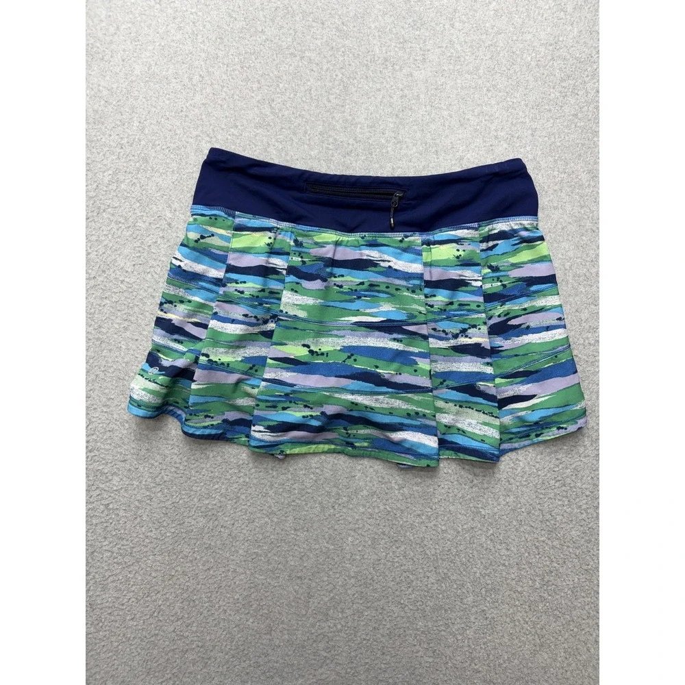 Lululemon Womens Skort Size 6 Multicolor Blue Green Abstract‎ Stripe Shorts